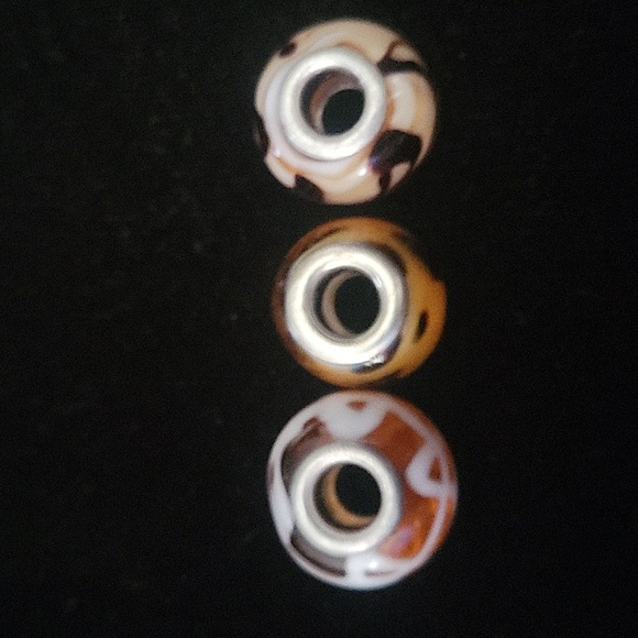 925 set of 3 GLASS charms - Picture 7 of 8